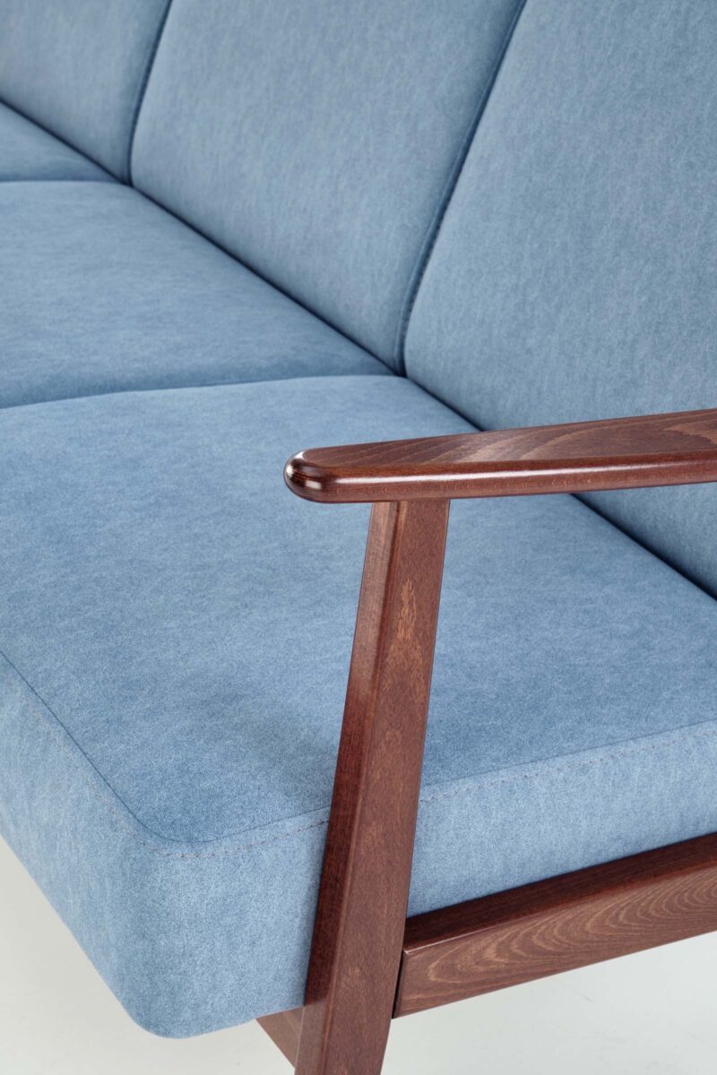 Diivan MILAVOR 3S, sinine / tume pähkel