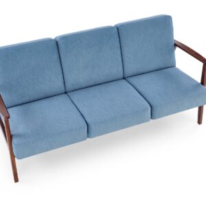 Diivan MILAVOR 3S, sinine / tume pähkel