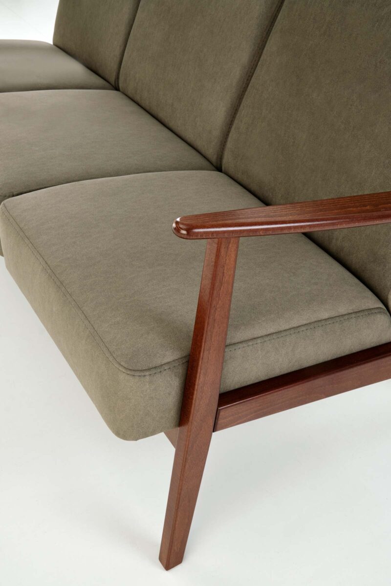 Diivan MILAVOR 3S, oliiv / tume pähkel