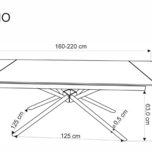 Pikendatava söögilaud VITORINA, valge marmor