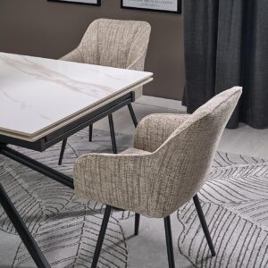 Pikendatava söögilaud VITORINA, valge marmor