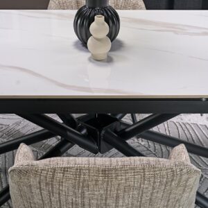 Pikendatava söögilaud VITORINA, valge marmor