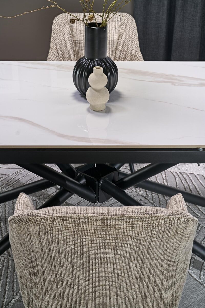 Pikendatava söögilaud VITORINA, valge marmor