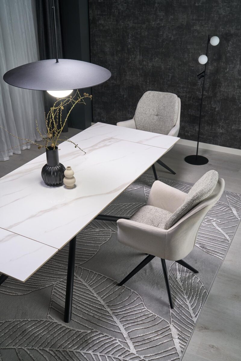 Pikendatava söögilaud VITORINA, valge marmor