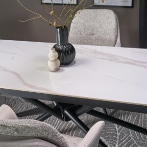 Pikendatava söögilaud VITORINA, valge marmor