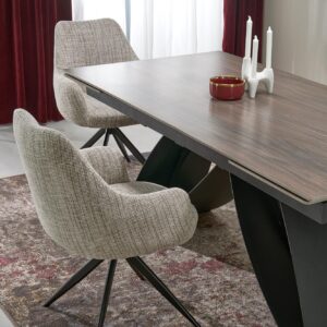 Söögilaud WALARIO, pähkel / must