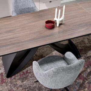 Söögilaud WALARIO, pähkel / must