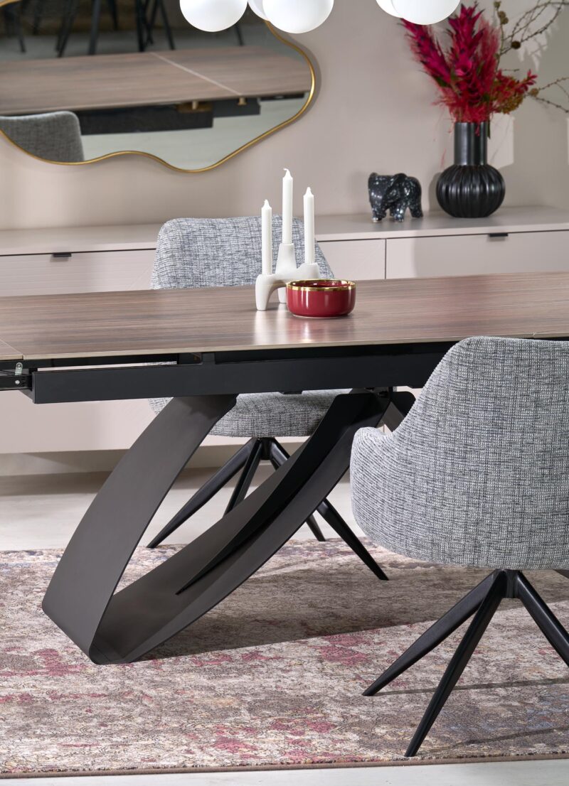 Söögilaud WALARIO, pähkel / must