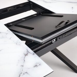 Pikendatav söögilaud VERTI, valge marmor