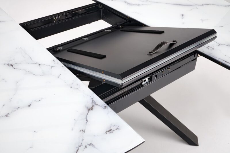 Pikendatav söögilaud VERTI, valge marmor