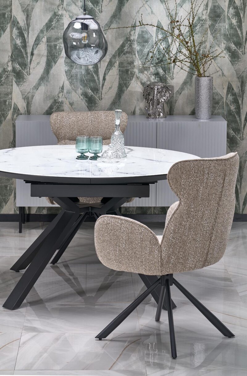 Pikendatav söögilaud VERTI, valge marmor