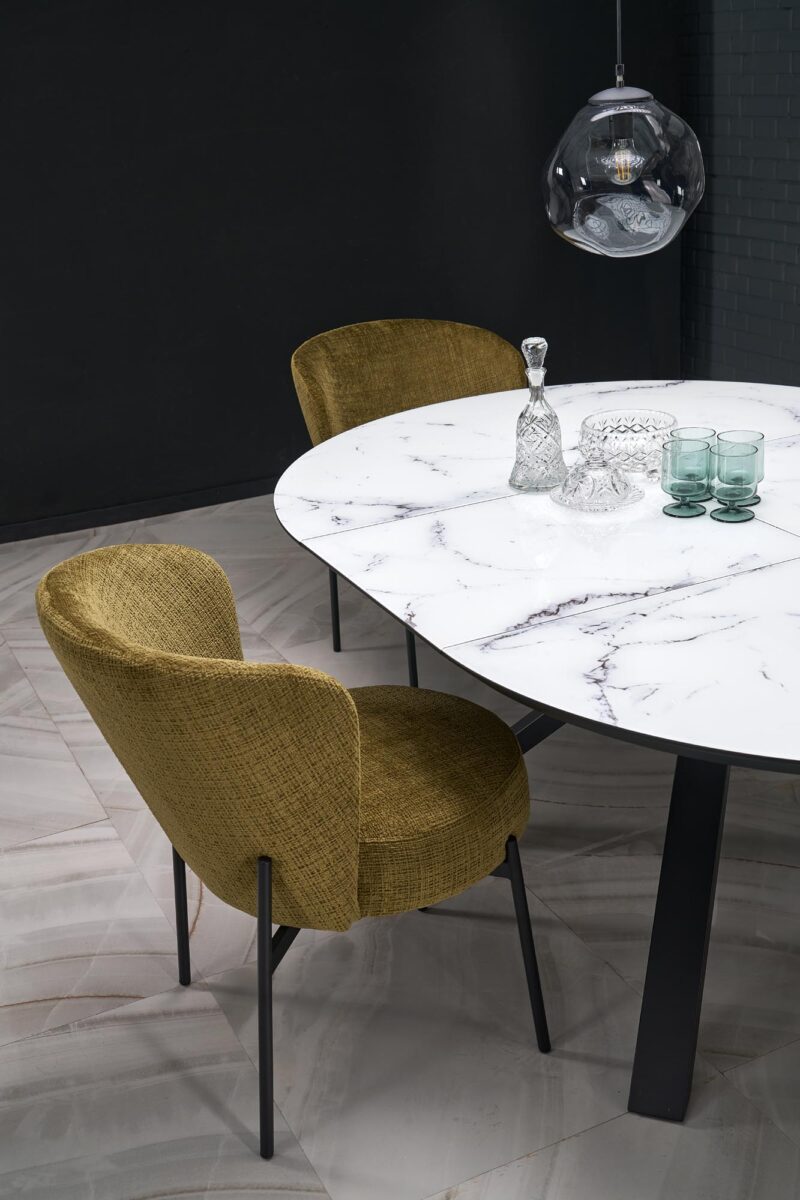 Pikendatav söögilaud VERTI, valge marmor