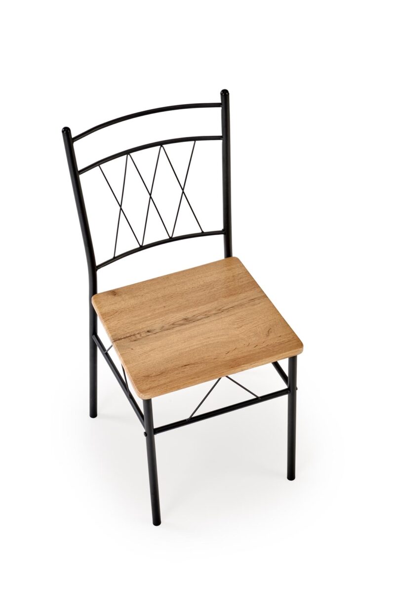 Komplekt FAUST, laud + 4 tooli / naturaalne tamm / must