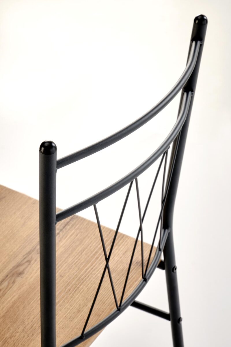 Komplekt FAUST, laud + 4 tooli / naturaalne tamm / must