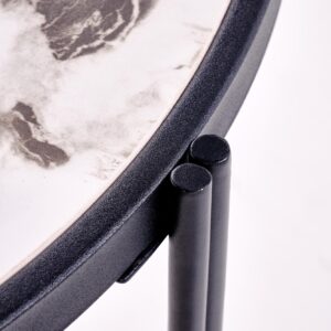 Kohvilaua komplekt FATIMA, valge marmor / must