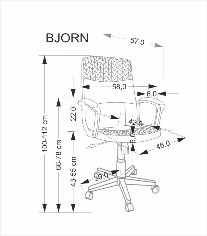 Kontoritool AURANTO, must / hall