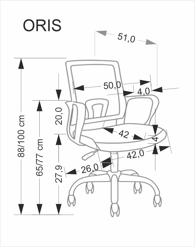 Kontoritool ORVEST, mitmevärviline