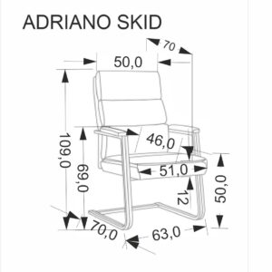 Kontoritool ADRIVI SKID, must