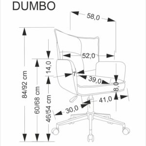 Kontoritool DUMBO, heleroosa