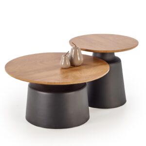 Kohvilaua komplekt MALION, naturaalne / must