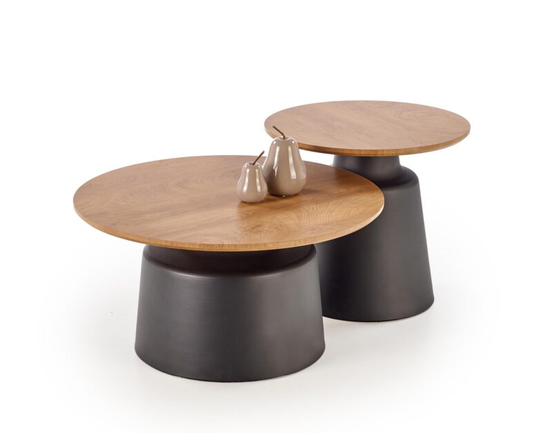 Kohvilaua komplekt MALION, naturaalne / must