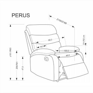 5905248134997_14 Tugitool PERU manuaalne recliner, hall