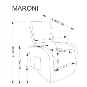 Tugitool MARON elektriline recliner, hall