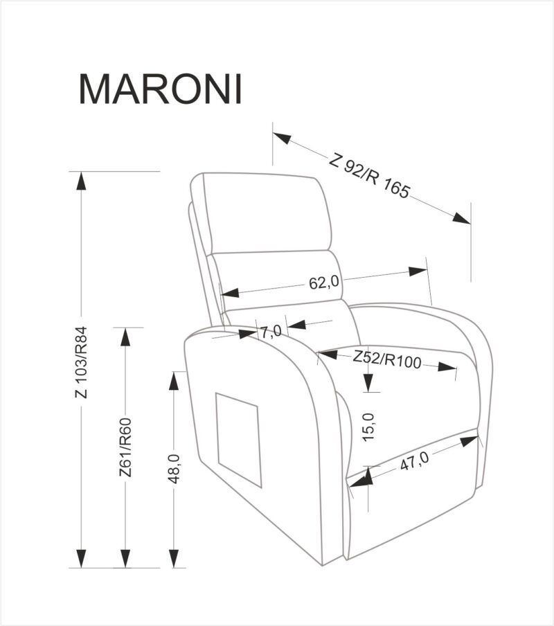 Tugitool MARON elektriline recliner, hall