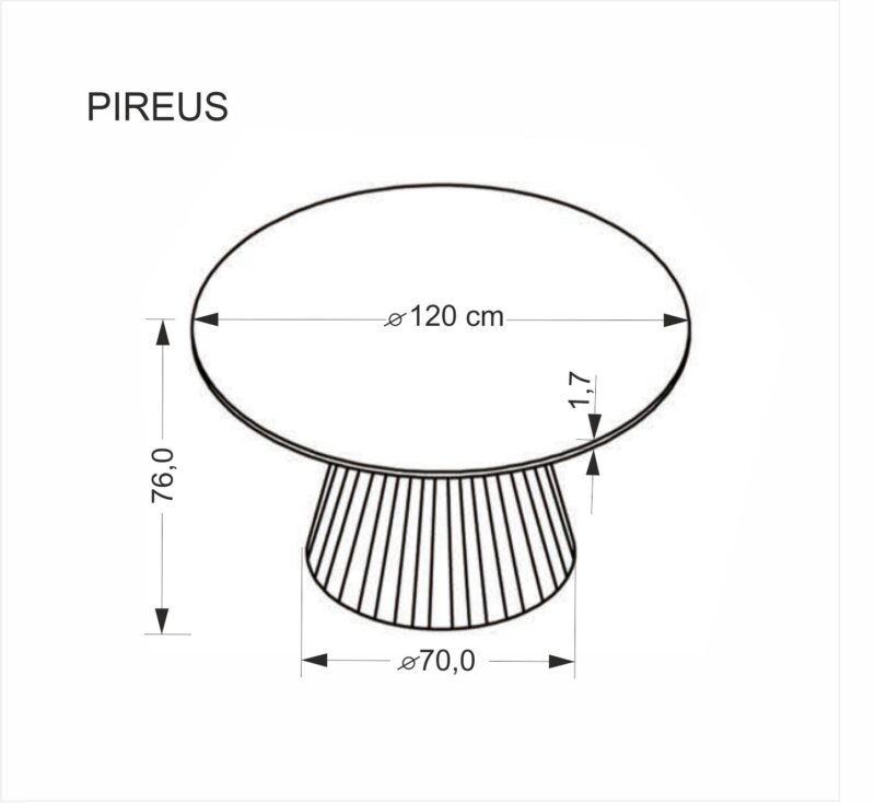 Ümmargune Söögilaud PIRION, travertiin