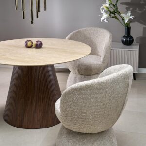 Ümmargune Söögilaud PIRION, travertiin