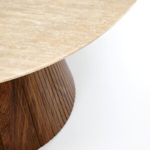 Ümmargune Söögilaud PIRION, travertiin