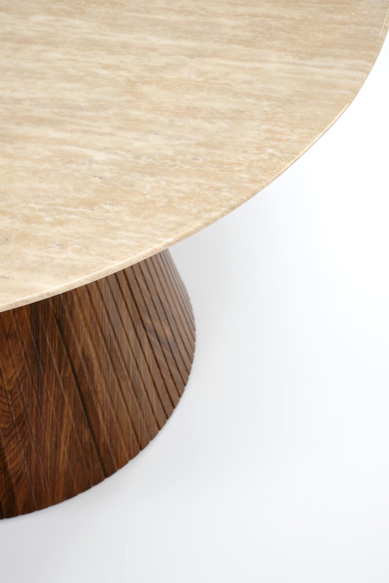 Ümmargune Söögilaud PIRION, travertiin