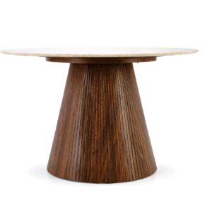 Ümmargune Söögilaud PIRION, travertiin