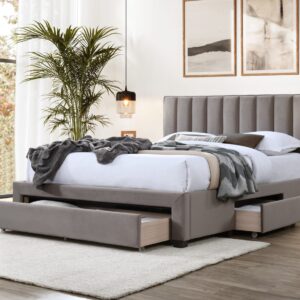 Voodi GROUW 160, koos sahtlitega, värv: beež