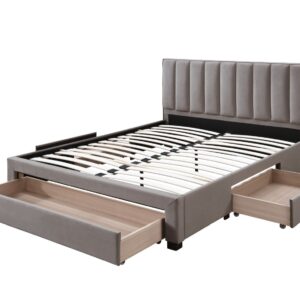 Voodi GROUW 160, koos sahtlitega, värv: beež