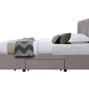 Voodi GROUW 160, koos sahtlitega, värv: beež