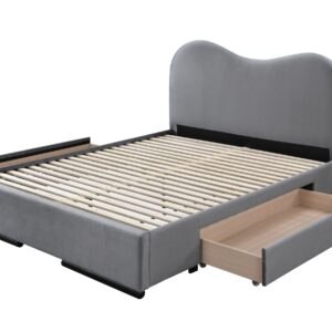 Voodi AMBRIA 160x200, hall / kummutiga