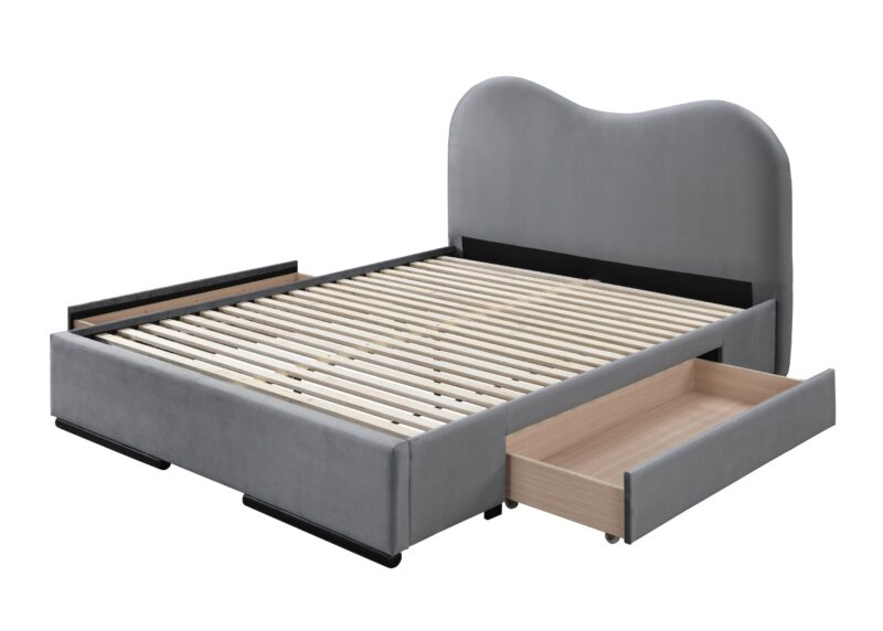 Voodi AMBRIA 160x200, hall / kummutiga