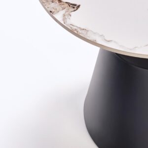 Kohvilaua komplekt MAGEL, valge marmor / must