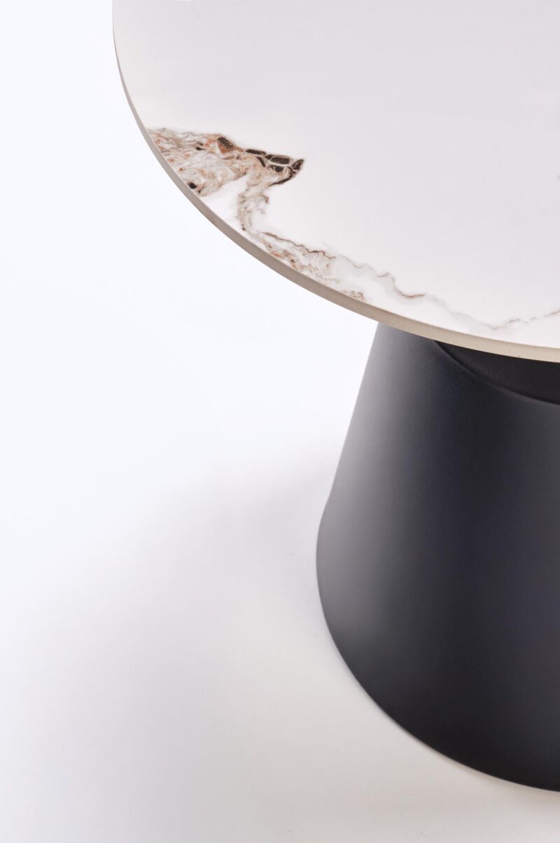 Kohvilaua komplekt MAGEL, valge marmor / must