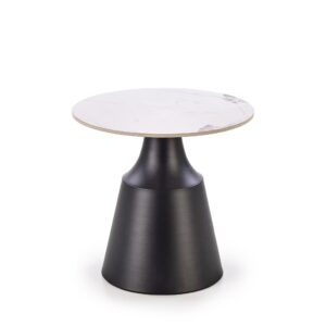 Kohvilaua komplekt MAGEL, valge marmor / must