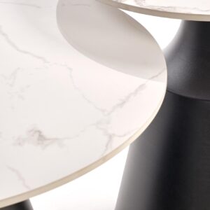 Kohvilaua komplekt MAGEL, valge marmor / must