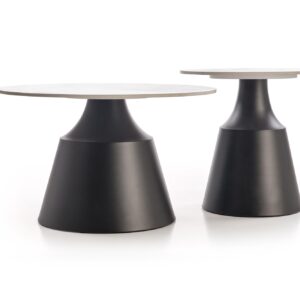 Kohvilaua komplekt MAGEL, valge marmor / must