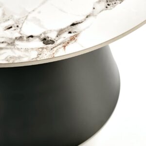 Kohvilaua komplekt MAGEL, valge marmor / must