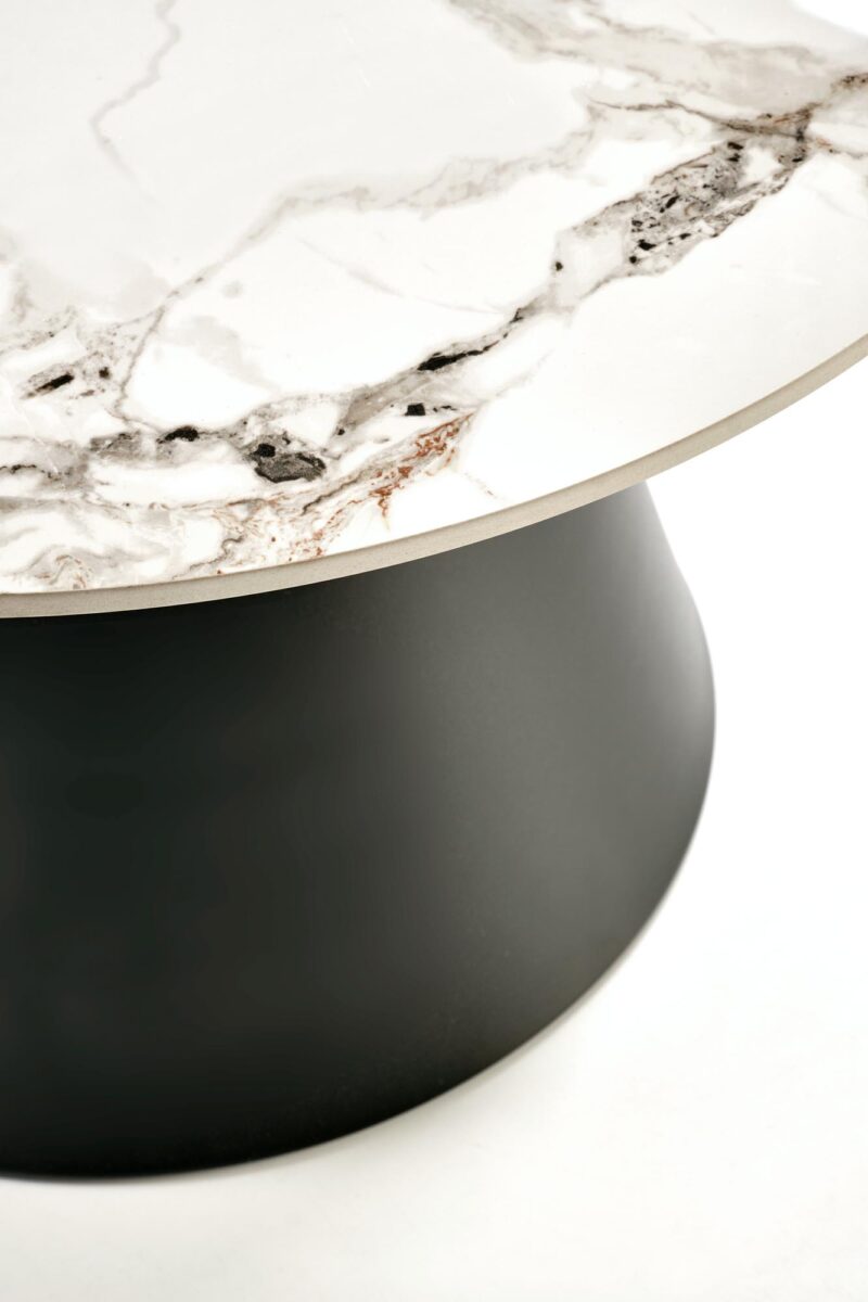 Kohvilaua komplekt MAGEL, valge marmor / must