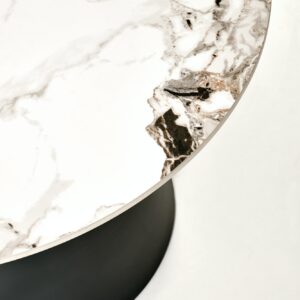 Kohvilaua komplekt MAGEL, valge marmor / must