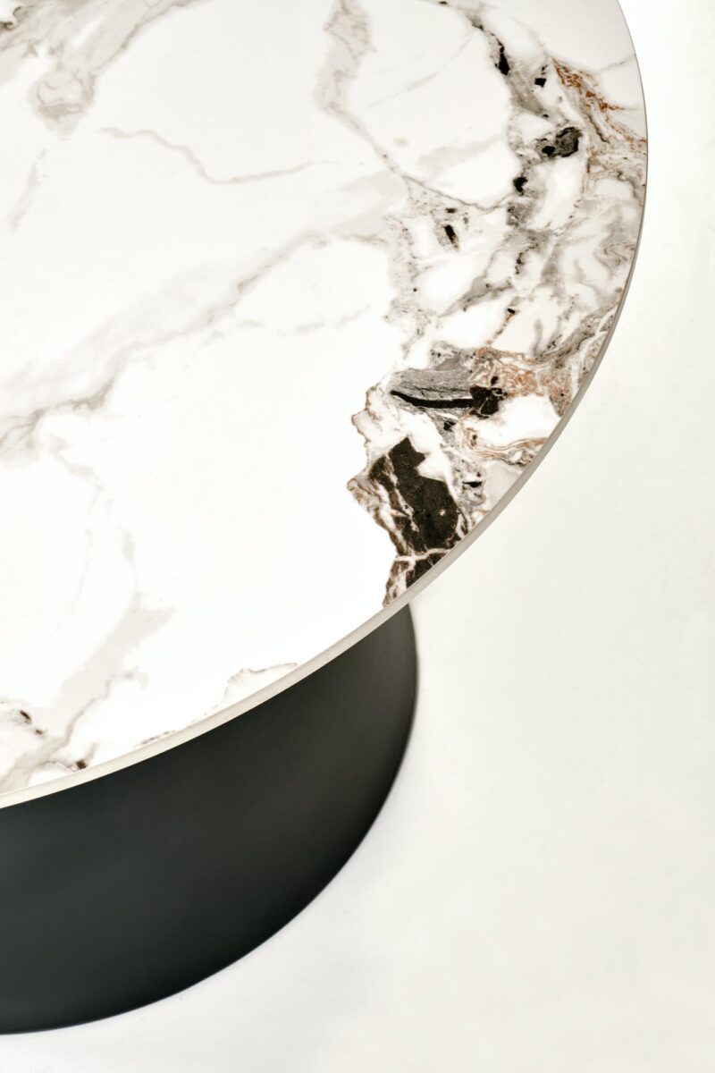 Kohvilaua komplekt MAGEL, valge marmor / must