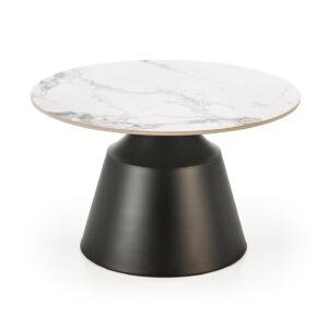 Kohvilaua komplekt MAGEL, valge marmor / must