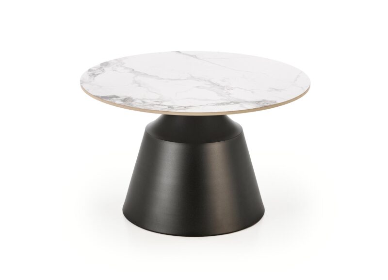 Kohvilaua komplekt MAGEL, valge marmor / must