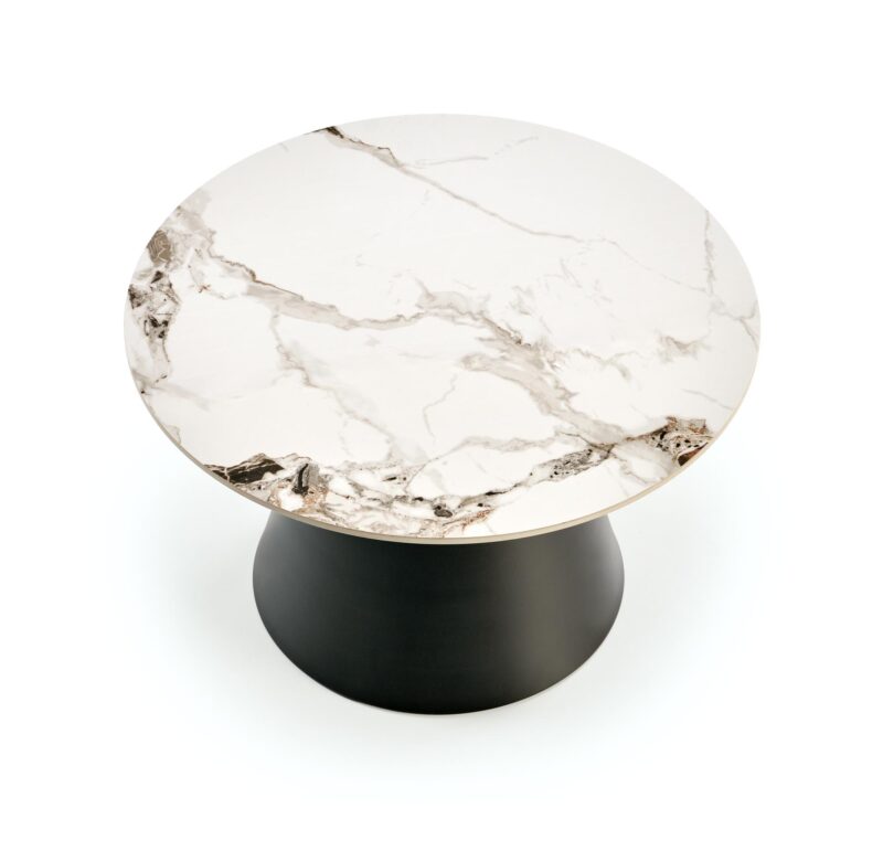 Kohvilaua komplekt MAGEL, valge marmor / must